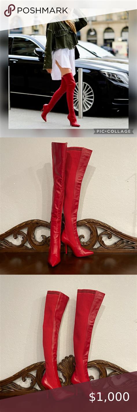 fendi red thigh high boots|fendi lace up rain boots.